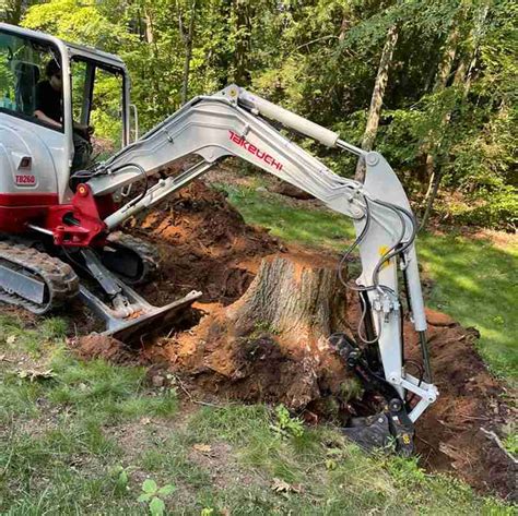 remove stumps with mini excavator|stump removing machine.